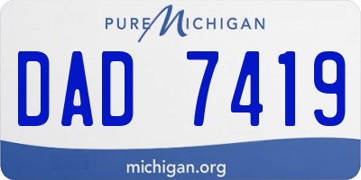 MI license plate DAD7419