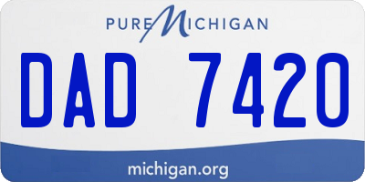MI license plate DAD7420
