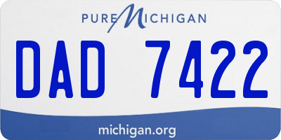 MI license plate DAD7422