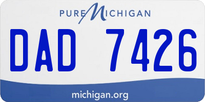 MI license plate DAD7426