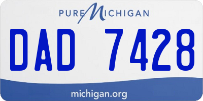 MI license plate DAD7428