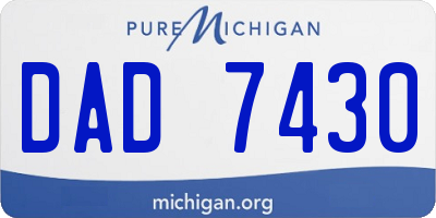 MI license plate DAD7430