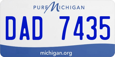 MI license plate DAD7435