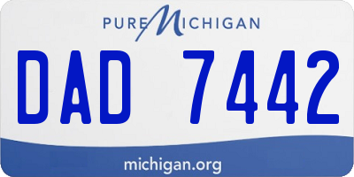 MI license plate DAD7442