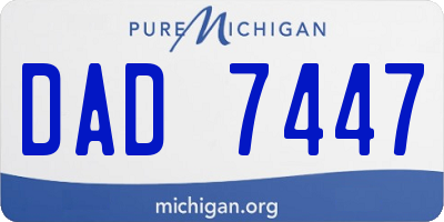 MI license plate DAD7447