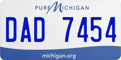 MI license plate DAD7454