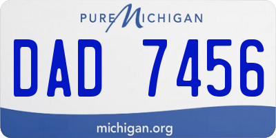 MI license plate DAD7456
