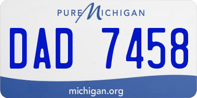 MI license plate DAD7458