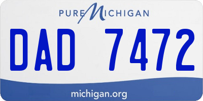 MI license plate DAD7472