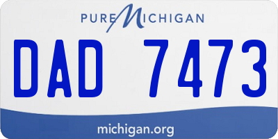 MI license plate DAD7473