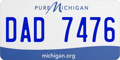 MI license plate DAD7476
