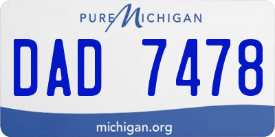MI license plate DAD7478