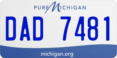 MI license plate DAD7481