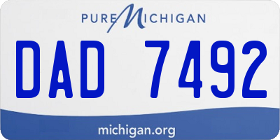 MI license plate DAD7492