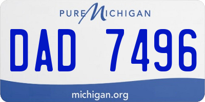 MI license plate DAD7496