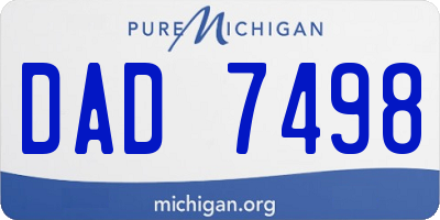 MI license plate DAD7498
