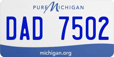 MI license plate DAD7502