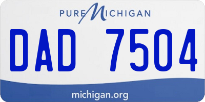 MI license plate DAD7504