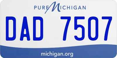 MI license plate DAD7507