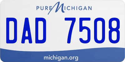 MI license plate DAD7508