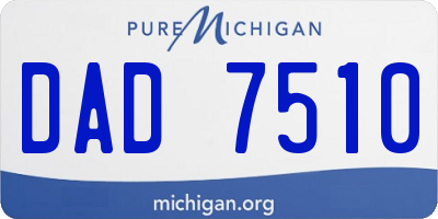 MI license plate DAD7510