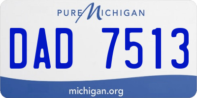 MI license plate DAD7513
