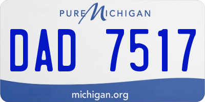 MI license plate DAD7517