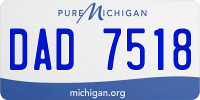 MI license plate DAD7518
