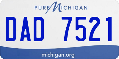 MI license plate DAD7521