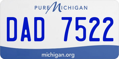 MI license plate DAD7522