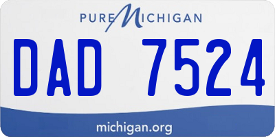 MI license plate DAD7524