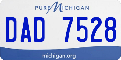 MI license plate DAD7528