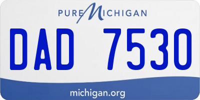 MI license plate DAD7530