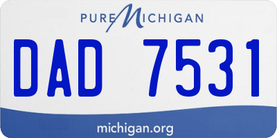MI license plate DAD7531