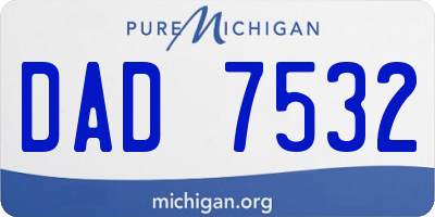 MI license plate DAD7532