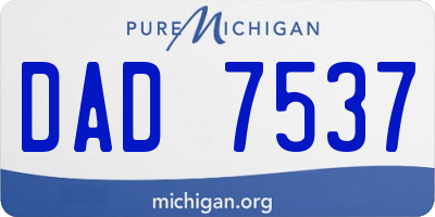 MI license plate DAD7537