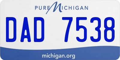 MI license plate DAD7538