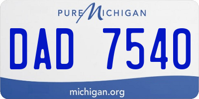MI license plate DAD7540
