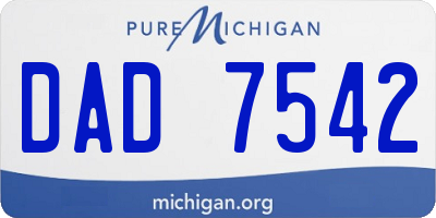 MI license plate DAD7542