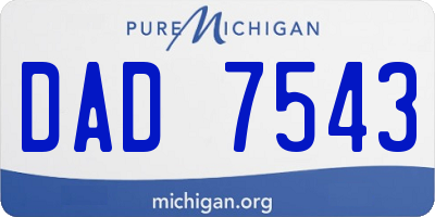 MI license plate DAD7543