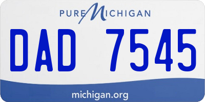 MI license plate DAD7545