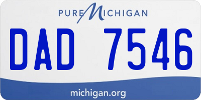 MI license plate DAD7546