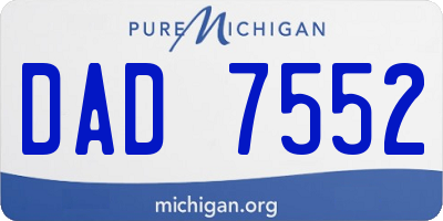 MI license plate DAD7552