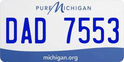 MI license plate DAD7553