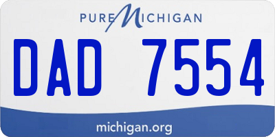 MI license plate DAD7554