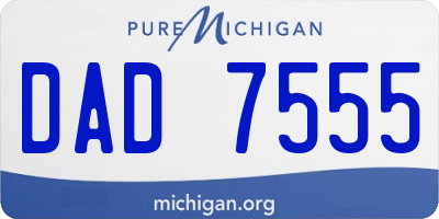 MI license plate DAD7555