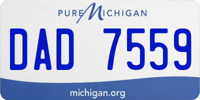 MI license plate DAD7559