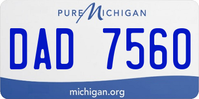 MI license plate DAD7560