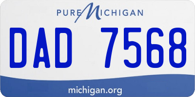 MI license plate DAD7568
