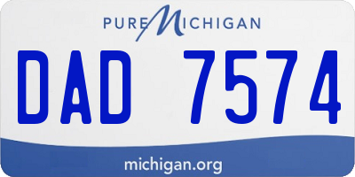 MI license plate DAD7574